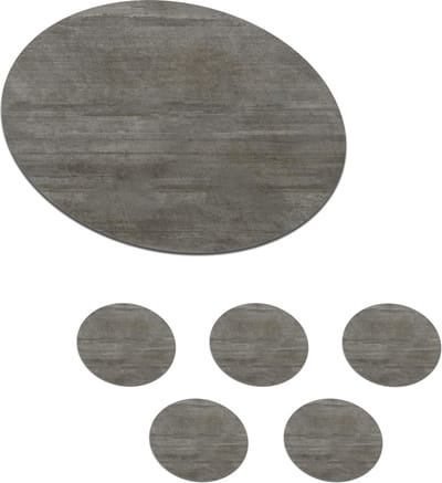 Onderzetters voor glazen - Rond - Structuur - Beton - Steen - Patronen - 10x10 cm - Glasonderzetters - 6 stuks - Tafel accesoires decoratie