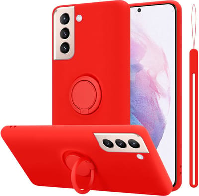 Cadorabo Hoesje geschikt voor Samsung Galaxy S24 PLUS in LIQUID ROOD - Beschermhoes van flexibel TPU silicone Case Cover met ring