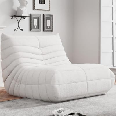 Zitzak Stoel - Comfortabele Zetel - Ontspannen Lezen - Traagschuim Vulling - 35 Inch Breed - Beige