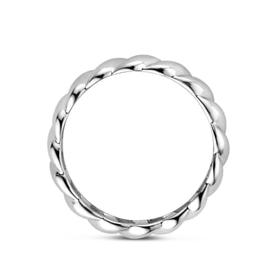 Gerhodineerd Zilver Ring Gedraaid 1338380