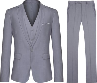 ALLTHEMEN Heren 3-Piece Suit - Heren casual pak voor zaken - S