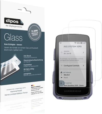 dipos – 2x Pantserfolie geschikt voor Hammerhead Karoo Limited Edition Force | 9H Screenprotector