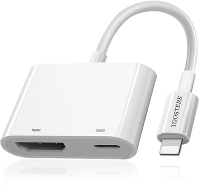 HDMI adapter 1080P met Lightning aansluiting | Geschikt voor iPhone en iPad | Ideaal voor schermspiegeling naar tv voor video’s, presentaties en meer.