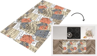 Keukenloper - Loper keuken - Gebouw - Patronen - Steden - 120x60 cm - Keukenloper vinyl