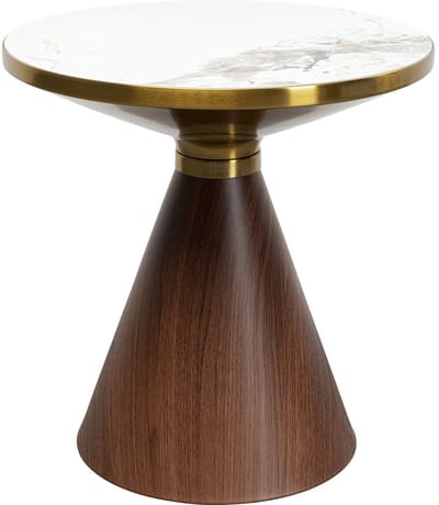 Bijzettafel Cono Ø50cm keramiek walnoot Kare Design