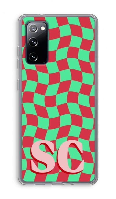 Gepersonaliseerd - Case Company® - Hoesje geschikt voor Samsung Galaxy S20 FE / S20 FE 5G hoesje - Grid Monogram - Soft Cover Telefoonhoesje - Bescherming aan alle Kanten en Schermrand