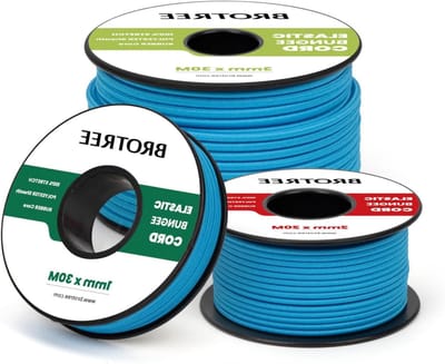 Brotree Elastisch Koord Elastische Draad 3mm x 20m Elastieken Touw Rond Bungee-koord voor DIY, Handwerk, Kamperen, Backpacking - Blauw