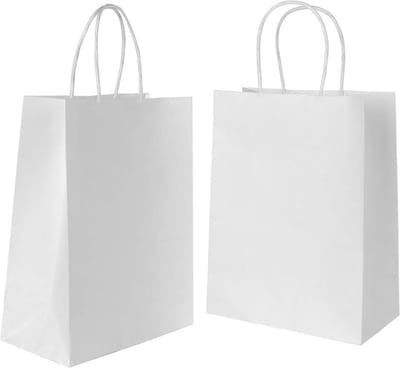Geschenkzakjes - 20 stuks - wit papier - handvat - cadeauzakjes - bakken - merchandise - detailhandel