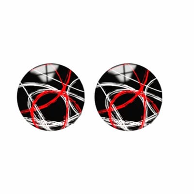Clip Oorbellen- Arlinda - 2 cm zwart rood
