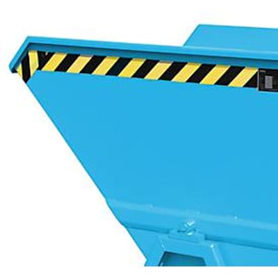 Bak voor spanen Bauer SKS 700, staal, blauw, B 1345 x D 1200 x H 1275 mm, 700 l, tot 1000 kg, rollen, aftapkraan, handmatige kiepinrichting
