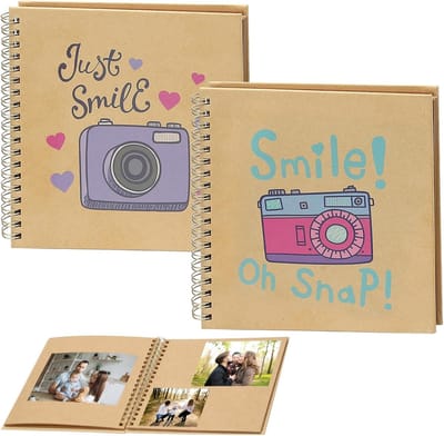 Klein plakboek set van 2, 16,5 x 16,5 cm, 20 vellen per boek, ideaal voor herinneringen, reizen en feestjes