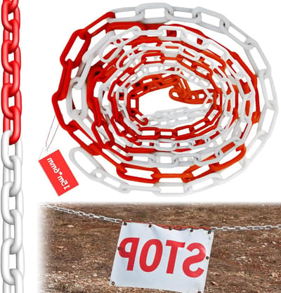 Waarschuwingsketting Plastic Rood Wit 15m x 6mm voor Parkeerplaatsen en Bouwlocaties - Veiligheidsketting en Afzetting