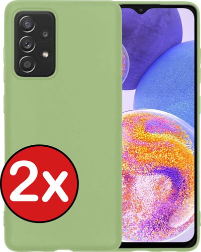 Hoesje - 2 Stuks - Geschikt voor Samsung Galaxy A23 - Sterk & Shockproof - Telefoonhoes - Back Cover - Case Siliconen - Telefoon Hoes - Groen