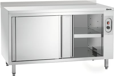 Bartscher Warmhoudkast - RVS - 2 Schuifdeuren + Opstaande Rand - 2 kW - 1 Tussenschap - 1400x700x850mm