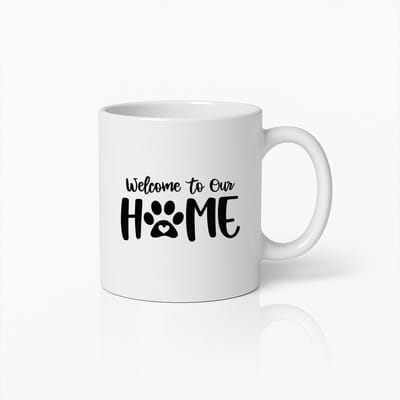 Welcome to Our Home Mok 330ml – Leuke Koffiebeker Cadeau voor Dierenliefhebbers, Gezinnen & Housewarming