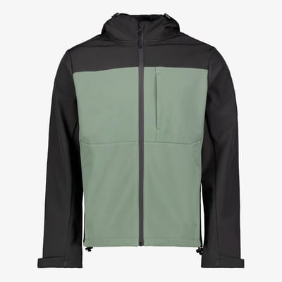 Mountain Peak heren softshell jas groen zwart - Maat S