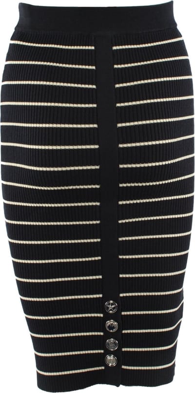 PINKO Gestreept Elastisch Ontwerp Gebreide Potlood Knielange Rok Damesrokken Zwart 1G17EQY7UP-GC2 M gray