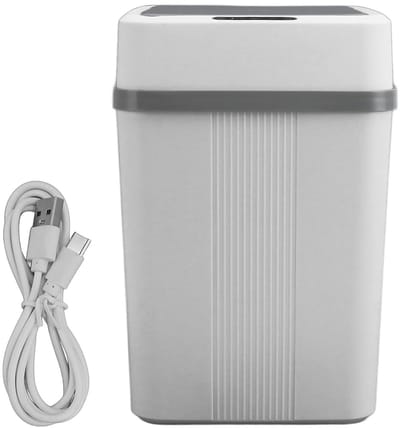 Slimme Sensorafvalbak met Automatische Deksel, Oplaadbaar via USB, Waterdicht en Ruimtebesparend voor Badkamer, Keuken en Kantoor