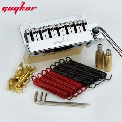 Guyker Niet-vergrendelende 2-punts Gitaar Tremolo Brug CNC-bewerking Dubbele Schommel 7-snarige Gitaarbrug black