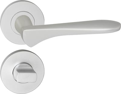 Deurkruk - Impresso Watford - Voor binnen - Rond met rond Toiletrozet - Aluminium - 2 stuks