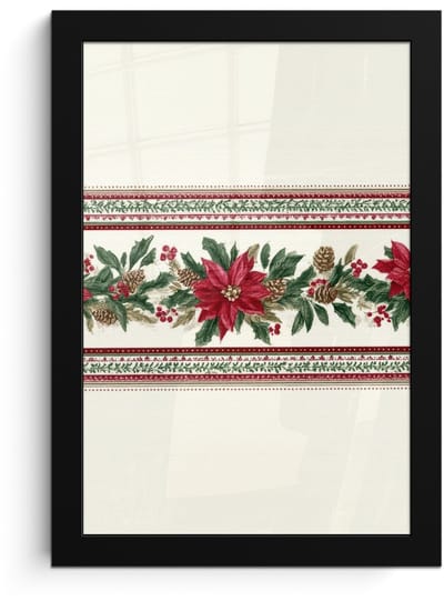 Poster in lijst - Fotolijst 20x30 cm - Posters - Kerststrook - Pointia - Rood - Groen - Posterlijst zwart - Decoratie - Wanddecoratie woonkamer - Muurdecoratie slaapkamer - Kerstversiering - Kerstdecoratie voor binnen - Kerstmis