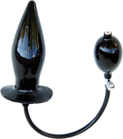 Opblaasbare buttplug harde kern - zwart xl