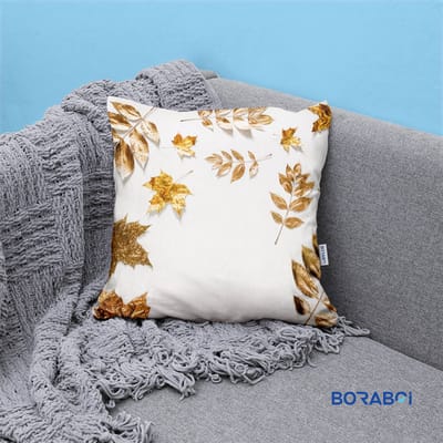 Boraboi® Luxe Decoratieve Kussenhoezen set van 2 , Zachte Suède Touch 30x50cm -(Wit,Goud)
