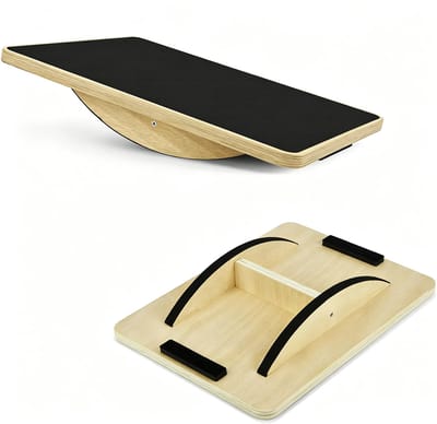 Houten Wiebelbalansplank - Antislip Rockerboard - Wiebelplank Voor Training Van Core-Kracht En Evenwicht