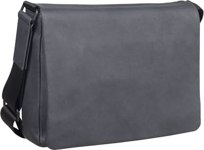 LEONHARD HEYDEN Leren schoudertas laptoptas met laptopvak Den Haag Umhängetasche 6751 Grau antraciet