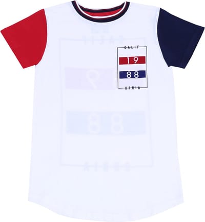 California 1988 Rebel Wit T-shirt voor jongens, T-shirt voor tieners, 100% katoen