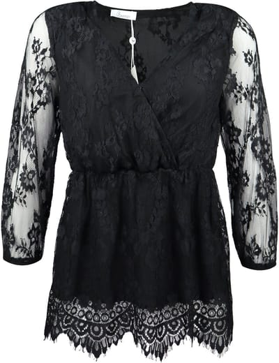 Princess goes Hollywood - zwarte kanten blouse - maat 36