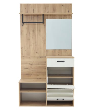 Wit houtkleurige hal kast spaanplaat voor entree 100×38.5×190cm