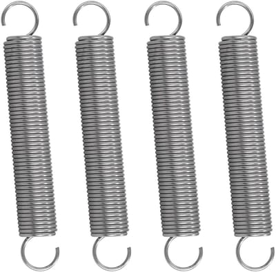 Trekveren met haak - Spanveren - Bevestigen en Spannen - Roestvrij staal 304 - 80 mm 4 stuks - Zilverkleur