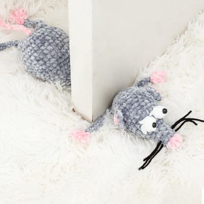 Deurstopper Dier - Schattige Deurhouder - Voorkom Dichtslaan - Handgemaakt Uniek Stuk - 43x23x6cm - Muis Grijs