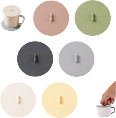 6x Siliconen deksels - Siliconen bekerdeksel - Siliconen beker - Stofdeksels - Siliconen kopdeksel - Lekvrije siliconen deksel - Anti-stof deksel - Herbruikbaar - Voor diameter van 7-9,5 cm - Voor kopjes, glazen, mokken, koffie, bierpul