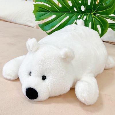 Poolbeer Pluche Knuffels Super Zacht Witte Beer Kussen Schattige Dieren Kussens IJsbeer Pluche Knuffels Poppen Ideaal Voor Thuis Jongen Meisje Cadeaus 60cm