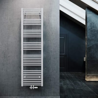 ELEGANT Radiator badkamer 1800 x 500 mm wit badkamerradiator centrale aansluiting radiator handdoekdroger handdoekwarmer met wit multiblok thermostaat