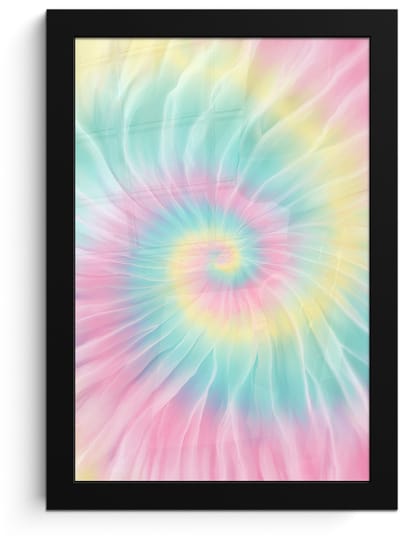 Poster in lijst - Fotolijst 20x30 cm - Posters - Pasteltinten - Tie dye - Roze - Posterlijst zwart - Decoratie - Wanddecoratie woonkamer - Muurdecoratie slaapkamer