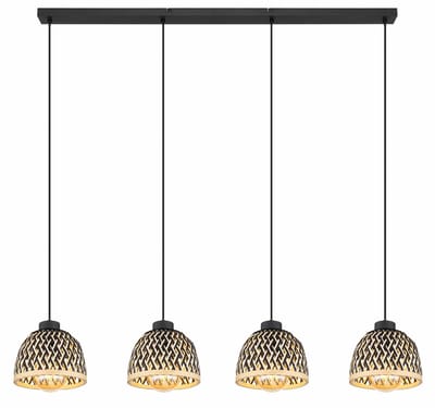 Globo - hanglamp - Colly - zwart - metaal - grote eettafellamp - LED_E27 - 15767-4H