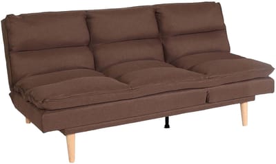 Slaapbank MCW-M79, slaapbank voor gasten, slaapfunctie ligoppervlak 180x110cm ~ stof/textiel bruin