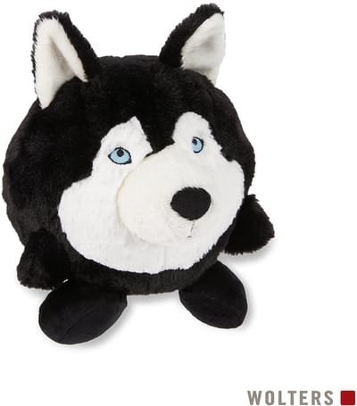 knuffel hond - pluche hondenspeelgoed - husky knuffel- pluche bal - hondenspeelgoed zacht - zachte bal - geen piepers
