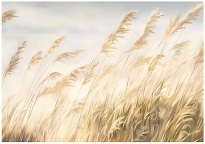 WALLARENA - Fotobehang - 150x105 cm - pampasgras natuur behang voor slaapkamer en salon van vliesbehang