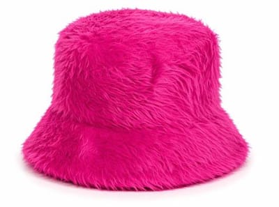 Bucket Hat Pluche Bont - Roze - Vissershoedje - Volwassenen - One Size - Unisex
