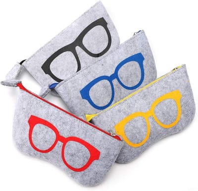 4-delige vilten brillenetui set - Brillenhoes - Universele brillenhoes - Brillenetui - Draagbare beschermhoes - Diverse kleuren - Opbergdoos voor zonnebrillen - Brillenorganizer tas