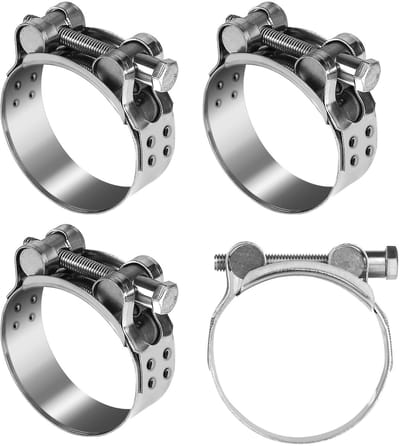 Dailygoods- Slangklemmen 4 stuks - Roestvrij Staal 304 - Verstelbereik 60-63 mm - Boutklemmen - Buisklemmen - Corrosiebestendig