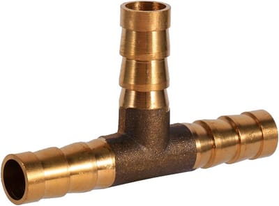Dailygoody - 3-Weg Slangconnector van Messing - T-Stuk voor Lucht, Water, Gas en Olie (8mm)