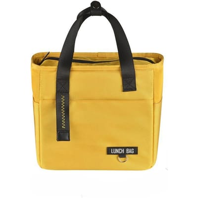 Geïsoleerde Bento Lunchbox Thermische Tas Grote Capaciteit Voedsel Rits Opbergzakken Container voor Vrouwen Koeltas Reizen Picknick Handtassen geel