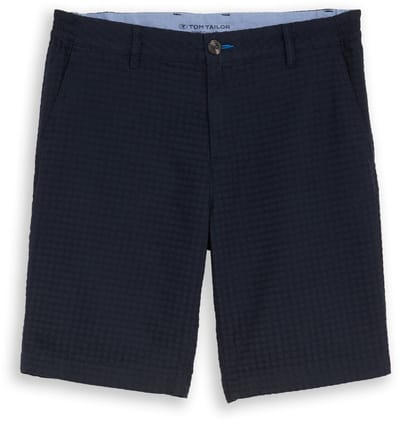 Tom Tailor - Jacquard chino-short van katoen - Maat XL - sky captain blue