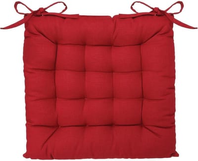 Atmosphera - Stoelkussen - Zitkussen - 38x38 cm - 2 lintjes - Loria Rood