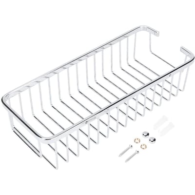 Roestvrijstalen Wandgemonteerde Shampoo Conditioner Houder Opbergmand Plank Organizer Badkamer white